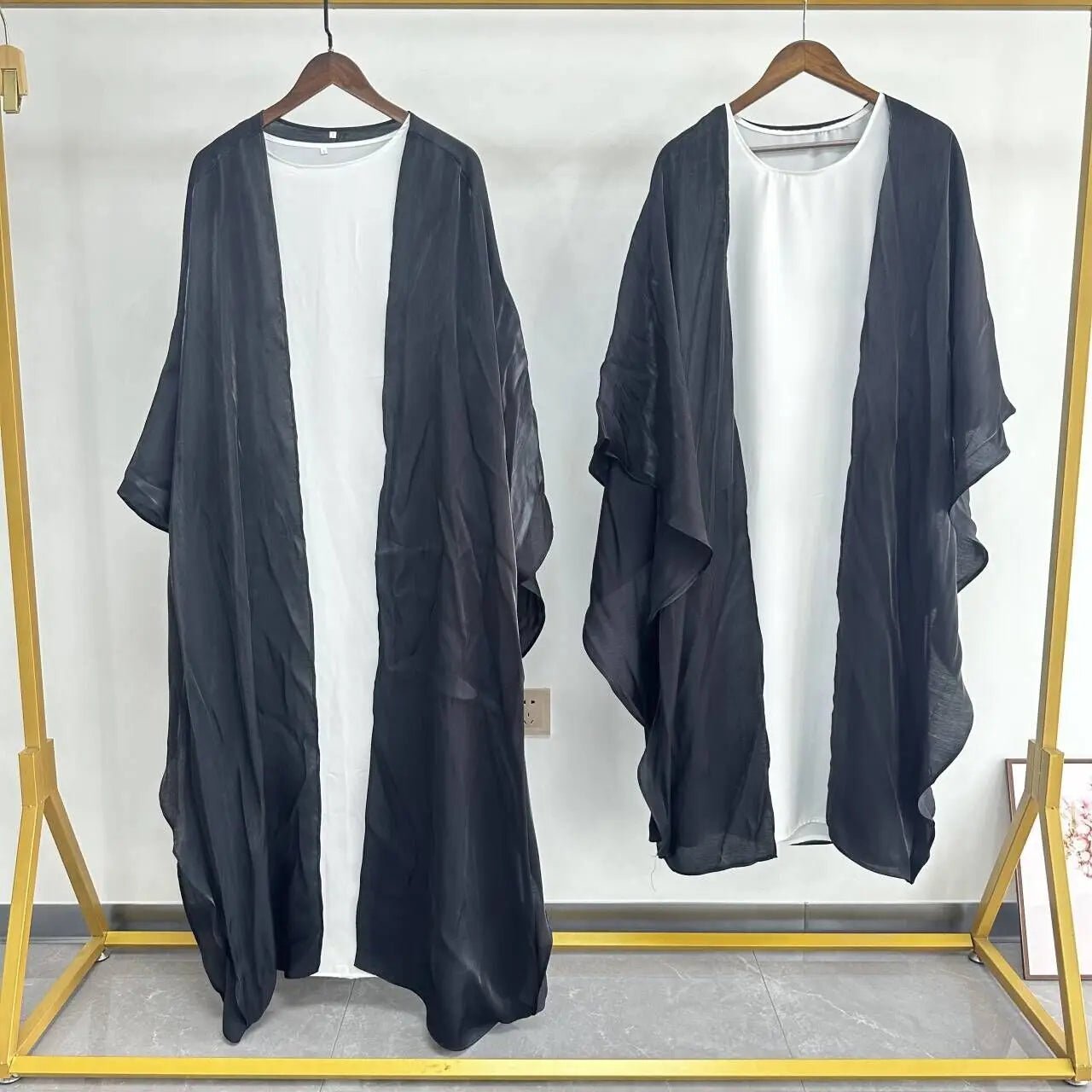 New Mother and Daughter Abaya Dubai Muslim Women Kids Girls Maxi Dress 2pcs Set Eid Djellaba Jalabiya Turkey Kimono Islamic Robe