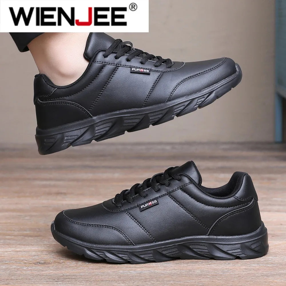 2025 Men Shoes Spring Autumn Waterproof Walking Sneakers Leisure Male Leather Sports Shoes Non-Slip Footwear