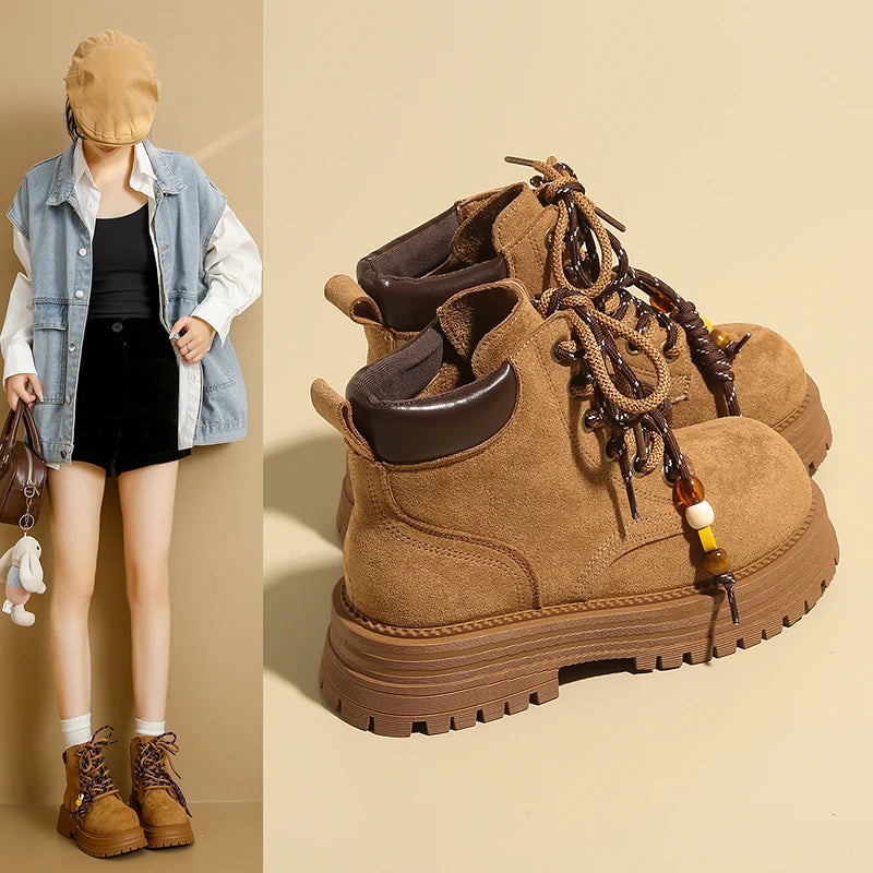 Thick-soled boots, Mallard work boots, versatile casual stylish ankle boots, MD-3