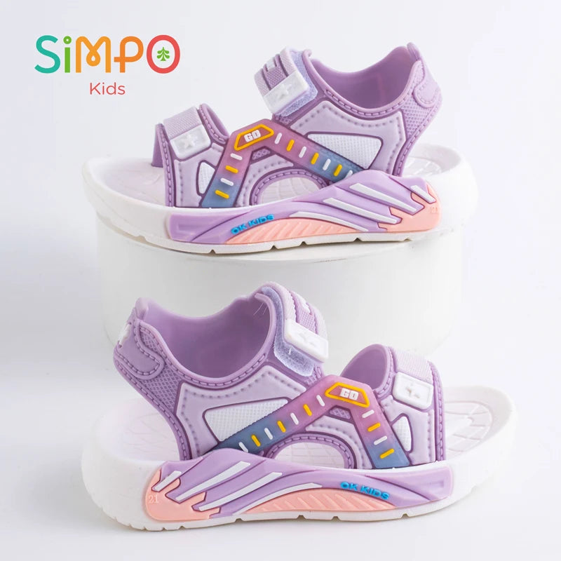 One Pairs of Summer Kids' Sandals Unisex Soft Bottom Casual Beach Shoes for Primary School Students