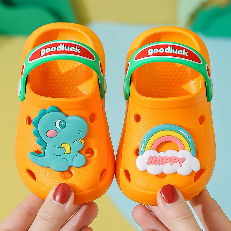 Summer Kids Sandals Hole Children's Shoes Slippers Soft Anti-Skid Cartoon Hole Baby Shoes Sandy Beach for Boys Girls