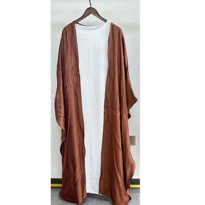 New Mother and Daughter Abaya Dubai Muslim Women Kids Girls Maxi Dress 2pcs Set Eid Djellaba Jalabiya Turkey Kimono Islamic Robe