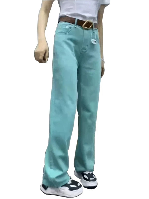 High Waist Straight Leg Jeans Women's plus Size Thin Autumn High Waist Loose Wide Leg Old Dad Pants een Color Premium Quali