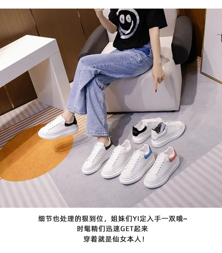 2024 Classic Leisure Sports Sneakers Height Increasing Lovers With Men's and Women's Thick Bottom fFlat Lace-up Waterproof Shoes