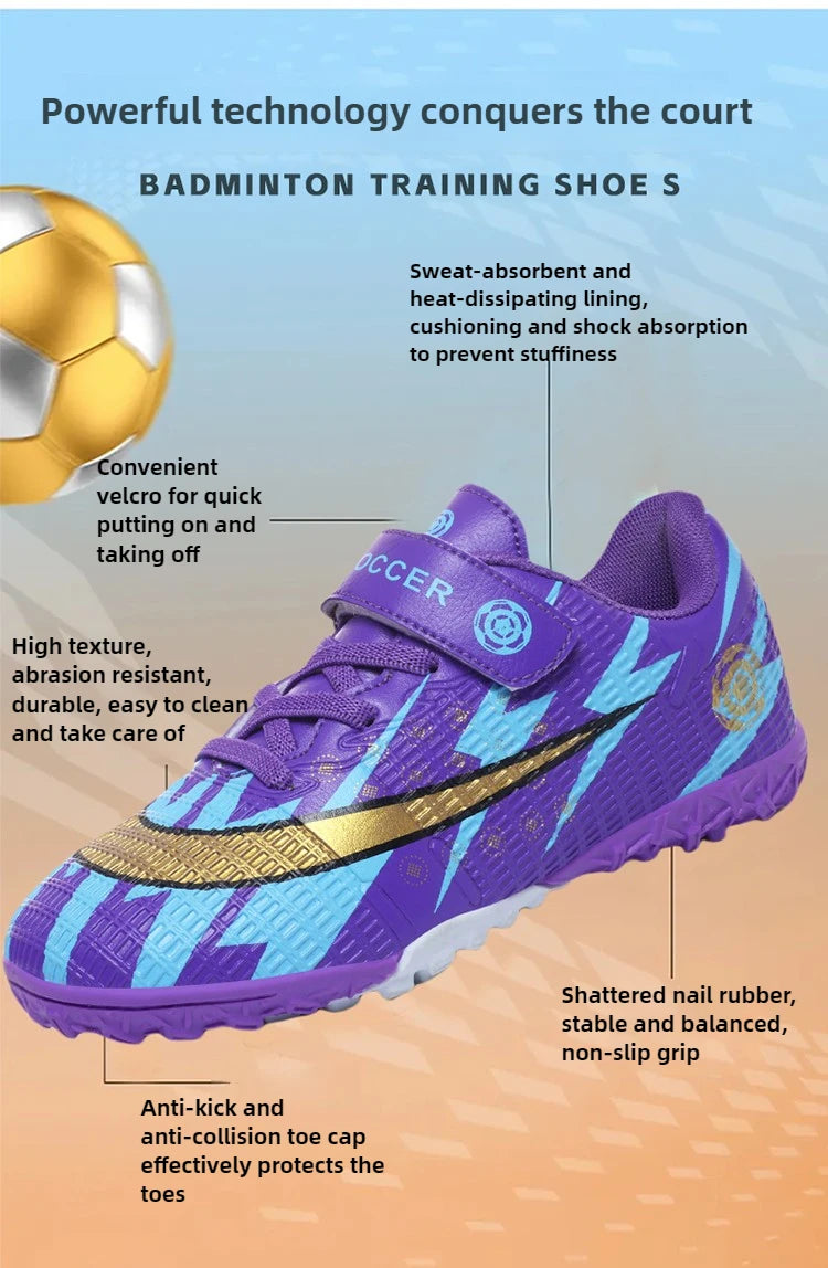 Kids Soccer Shoes TF School Football Boots Boys Girls Cleats Grass Sneakers Child Outdoor Athletic Training Sports Footwear28-39