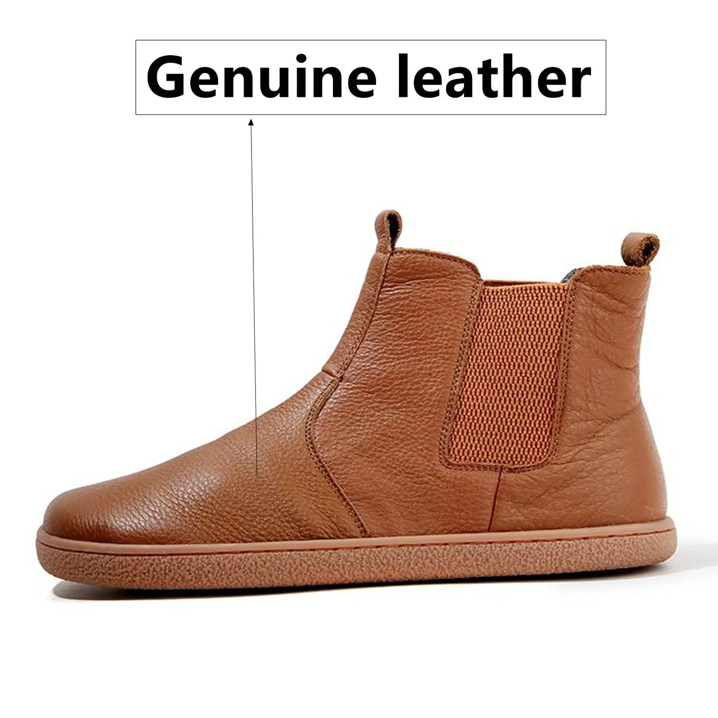 Barefoot Leather Boots With Wool Linning Inside For Women  man Zero Drop Wider Toes Box