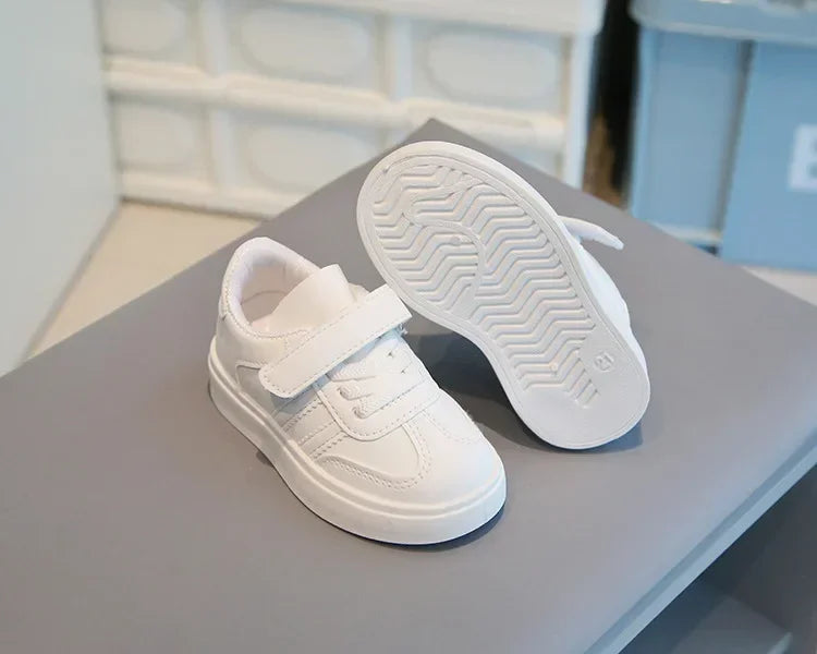 Kids Sports Shoes for School Boys Girls White Shoes Non-slip Soft Sole 2025 New Fashion Children Casual Shoes Hook&loop Trendy