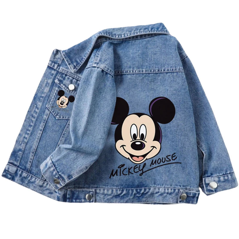 Children Clothing Sets Spring Autumn Baby Boys Girls Mickey Mouse Minnie Cotton Denim Jacket Coat + Jeans Pants 2pce Casual Suit