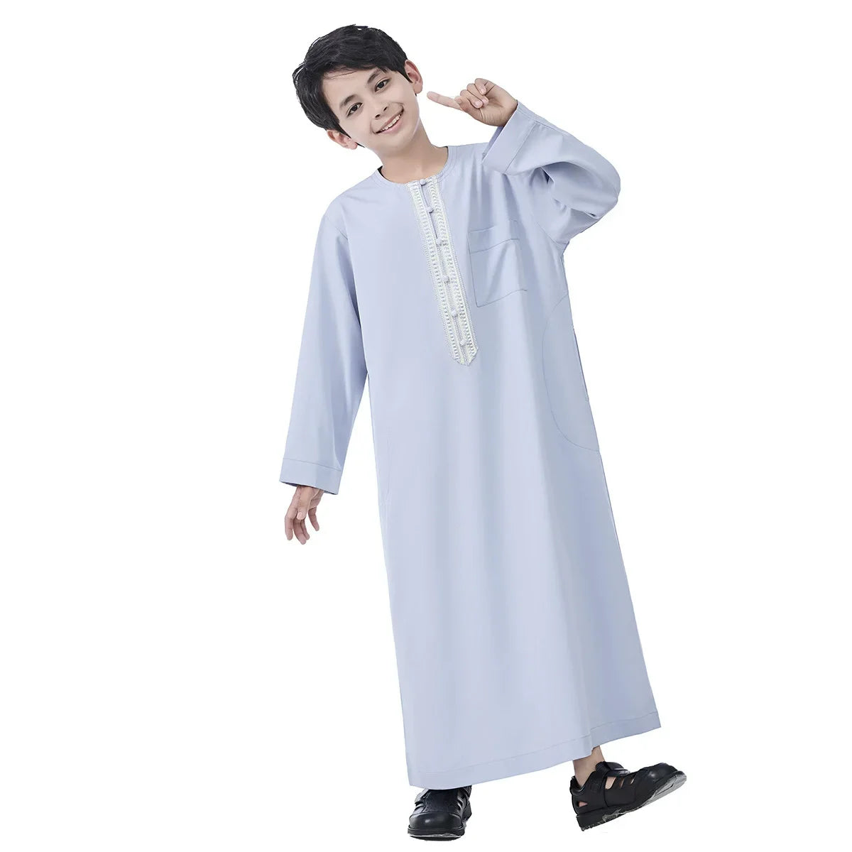 Muslim Boys Robe Gown Saudi Djellaba Pocket Arabia Abaya Kaftan Jubba Thobe Islam Eid Ramadan Djellaba Morocco Caftan Abayas