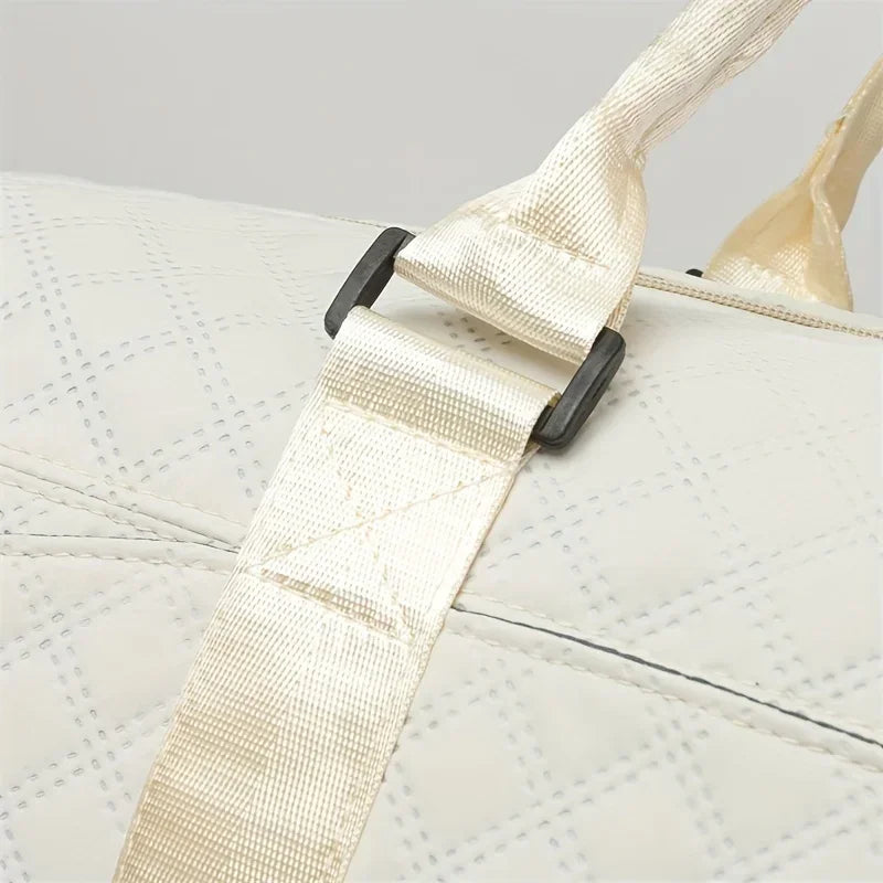 2pcs Set Large Capacity Travel Duffel Bag with Shoe Compartment and Cosmetic Pouch, Casual Nylon Gym Bag, Weekend Overnight Bag