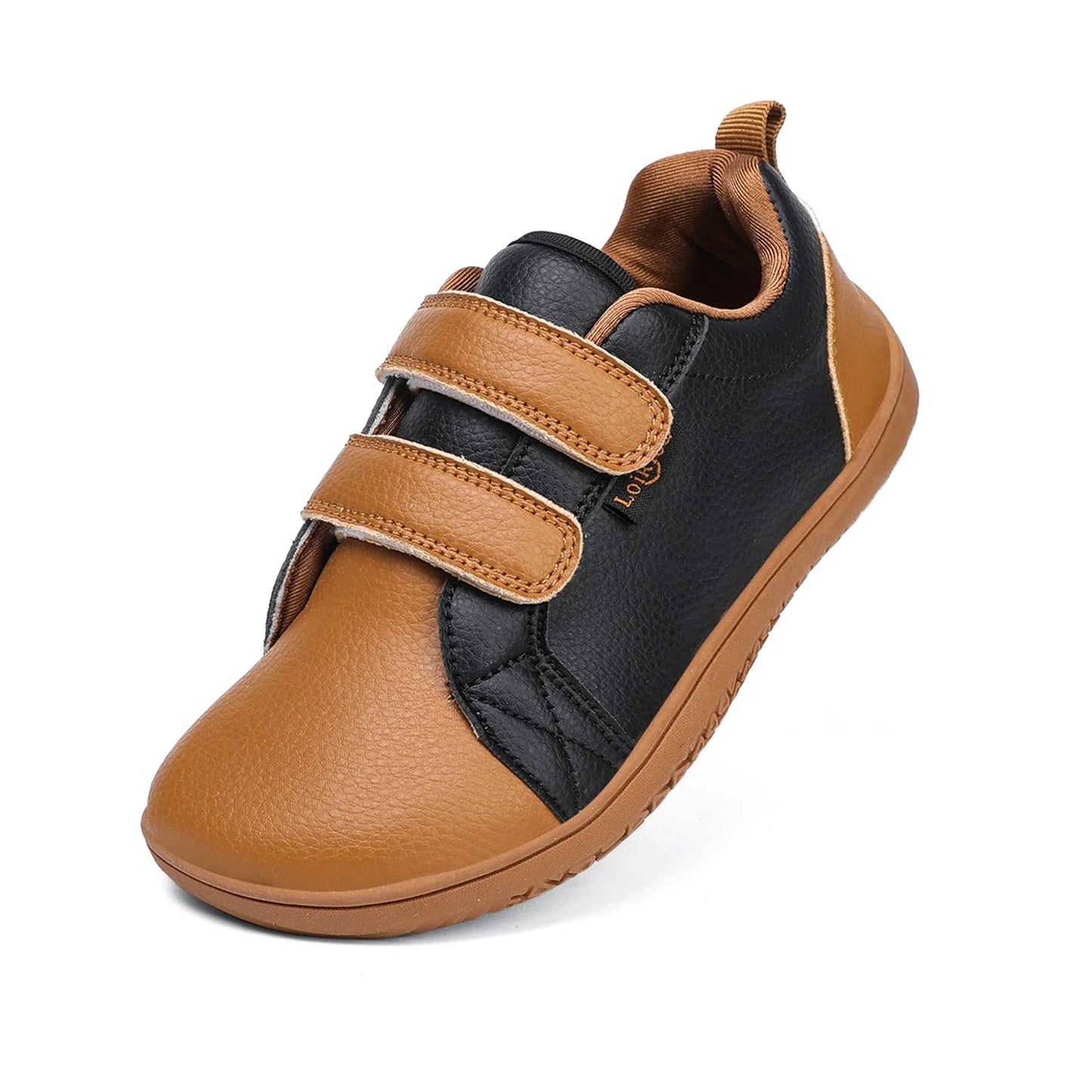 Kids Barefoot Shoes Boys Girls Wide Toe Minimalist Fashion Sneakers Lightweight Hook Loop Artificial Leather Walking Flats