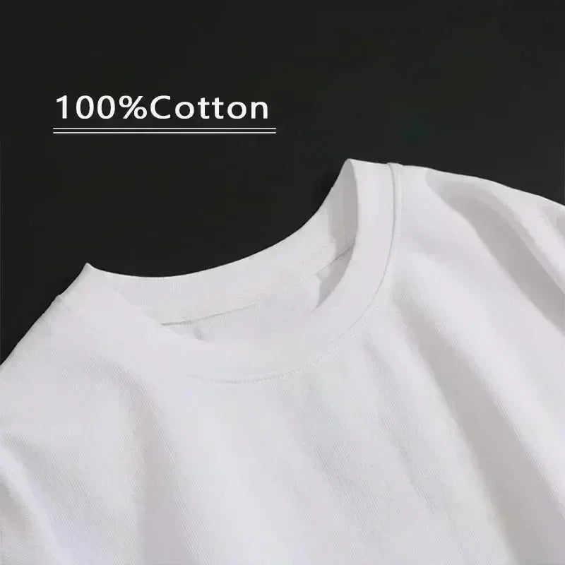Men's Oversized T-shirts Mens Cotton T Shirt White 3XL Casual Summer Wear Fashion Print Tee Shirts for Men New Clothing2024 New