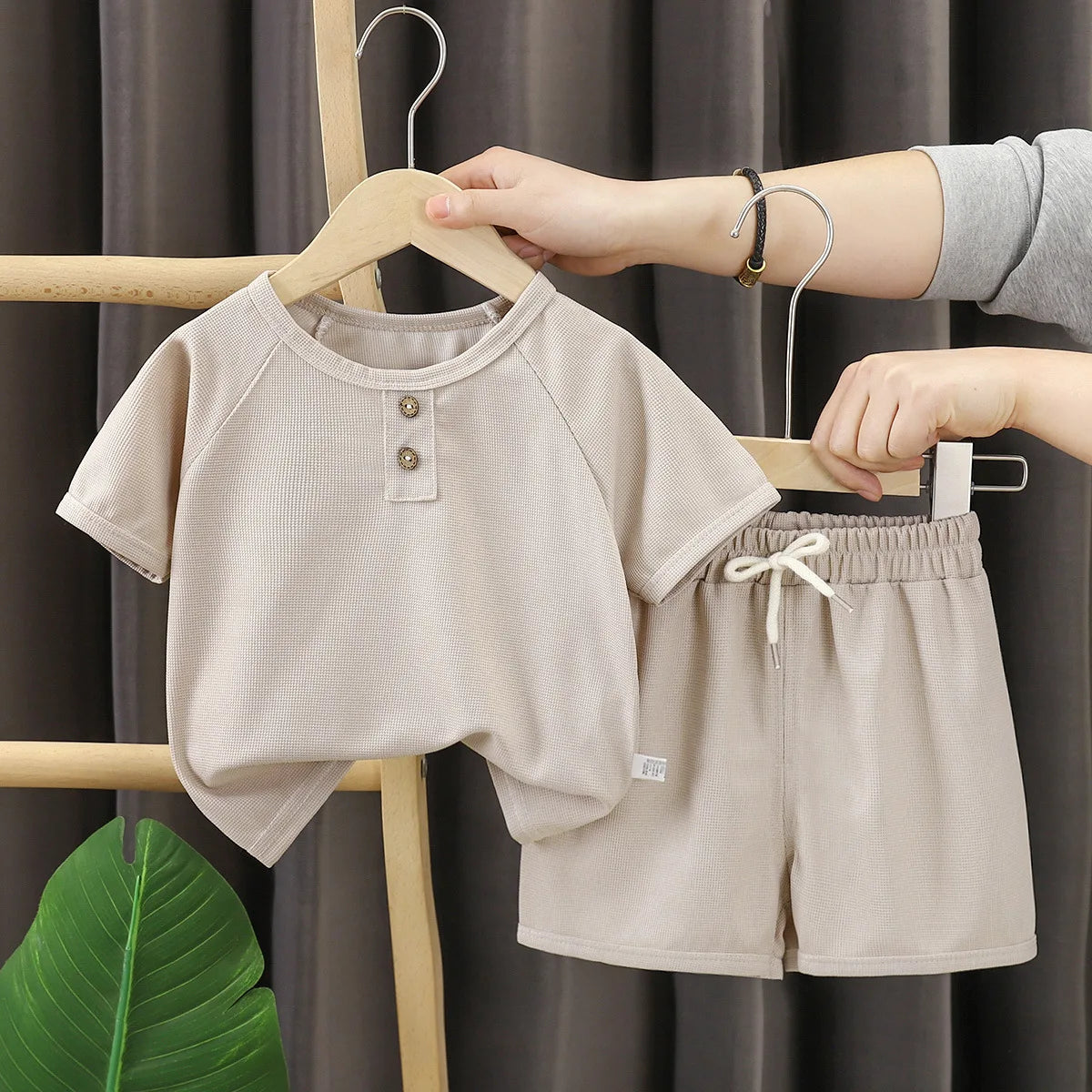 Pure Color Baby Boy Clothes Sets For Children School Sports Casual T-shirt + Shorts Suit Kids Tracksuit Clothing Outfits Summer