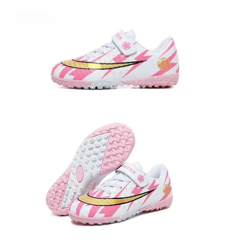 Kids Soccer Shoes TF School Football Boots Boys Girls Cleats Grass Sneakers Child Outdoor Athletic Training Sports Footwear28-39