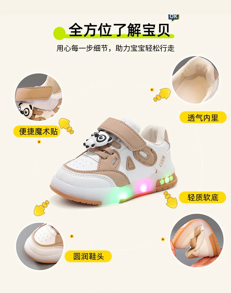 Kid Sneakers 2025 Autumn New Light Up Kid Shoe Trend Boy Sneakers Cute Girl Shoe Fashion Tennis Female Designer Shoe Кроссовки
