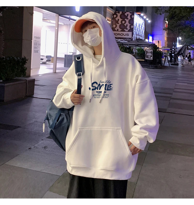 2025 New Men's Fashion Brand Hooded Sweatshirt for Spring and Autumn, Hoodie with Hong Kong Style, Loose Outerwear