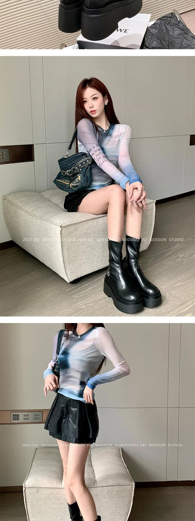 Brand New Gothic Style Sexy Elegant Chunky Platform Women Ankle Boots Big Size 43 Walking Comfy Woman Shoes  Platform Shoes