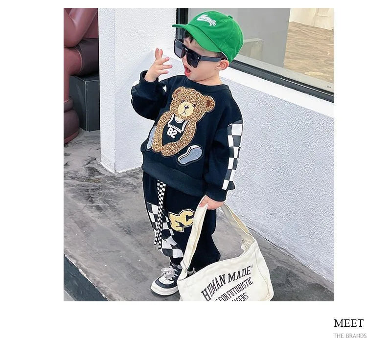 Children Baby Fashion Hoodies Boys Girls Clothing Sets Spring and Autumn Kids Long Sleeve Sweatshirt+Pants Casual Outfit
