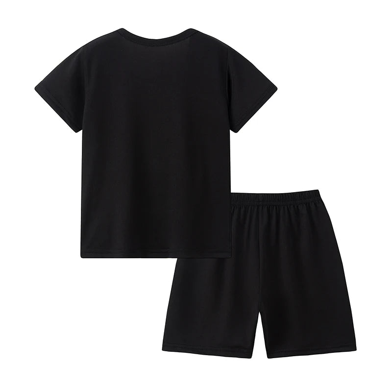 2-piece Summer Children's Shorts Short Sleeve Suit Girl Sweet And Lovely Pink Rabbit Coat Boy Handsome Bear Joker Home Clothes