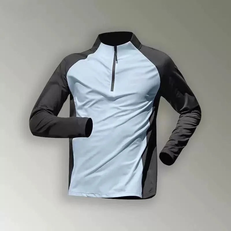 Men's Running Quick Dry Long Sleeve Sports T-Shirt Fitness Top Cycling Set Casual Polyester Fabric Four Seasons Suitable