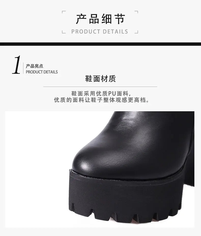 Super High Heel Boots High Heel Shoes Thick Heel Short Boots Autumn Winter 2025New Waterproof Platform Single Boot Women Boots