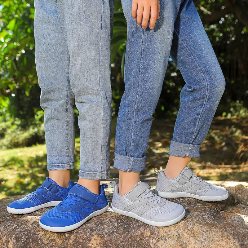 Kid Wide Width Barefoot Shoes | Boys/Girls Minimalist Elastic Opening Sneakers| Flexible- Zero Drop Sole Outdoor Children Shoes