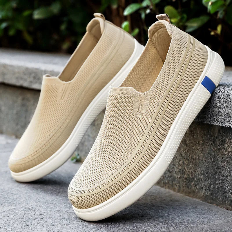 Men Shoes Summer Fashion Casual Mesh Breathable Slip on Platform Shoes Plus Size 39-44 Sneakers Non-slip Flats Loafers