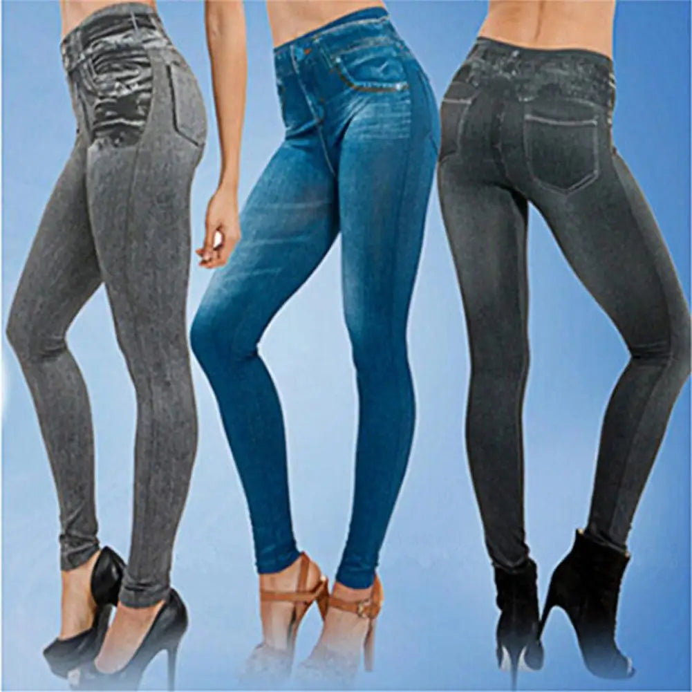 Fashion Women Jeans Stretch Breathable Skin-friendly Stretch Denim Pencil Pants