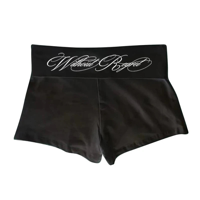 Y2K Shorts Grunge Goth Hip Hop Harajuku Letter Print Vintage Hot pants Streetwear High street Chic Casual Cleanfit Y2k Panties