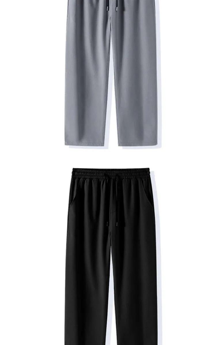 Ice Silk Men's Summer Thin Qui Dry Sports Loose Fit Breathable Long Pants Casual Trousers Youth Active Sle Basic Color