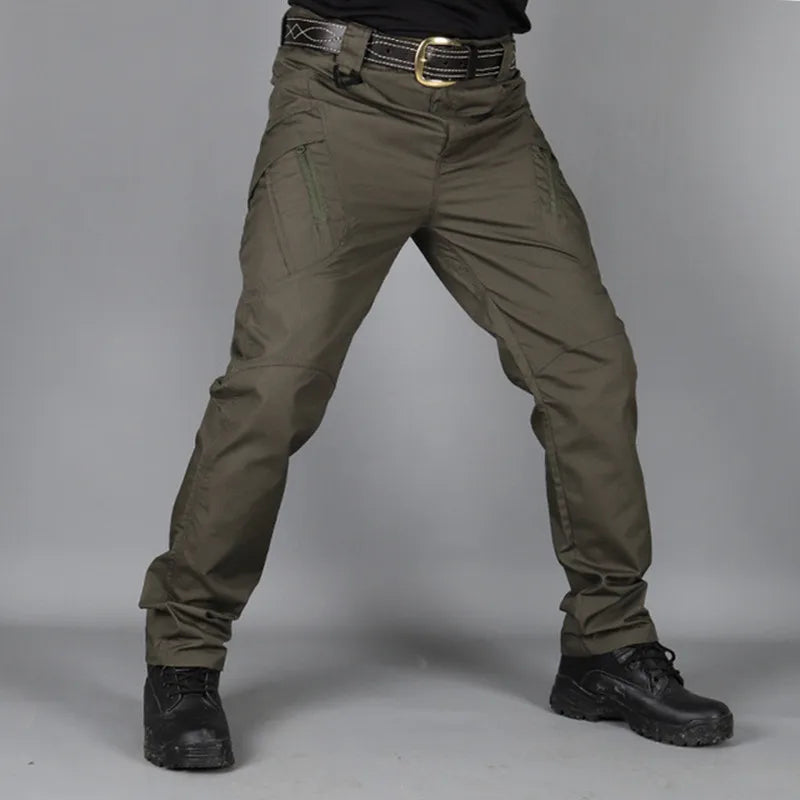 Men  Tactical Pants Waterproof Cargo Pants Men Breathable Outdoors Solid Color Combat Long Trousers Work Joggers S-6XL