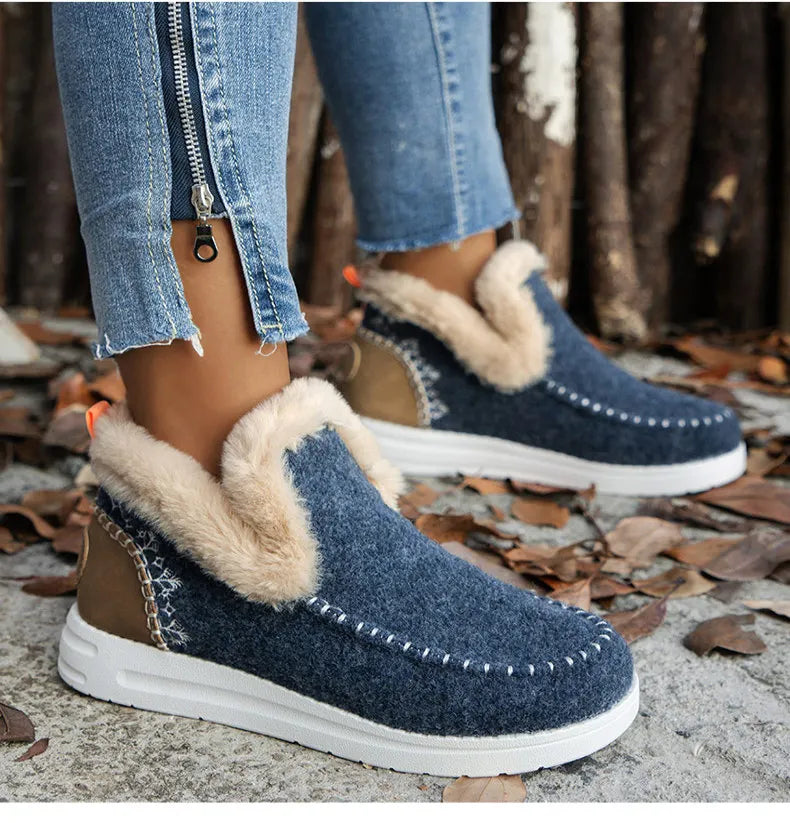 Boots 2025 Winter Shoes For Woman Fur Botas Mujer Casual Women's Ankle Boots Winter Footwear Female Rubber Snow Boots For Women