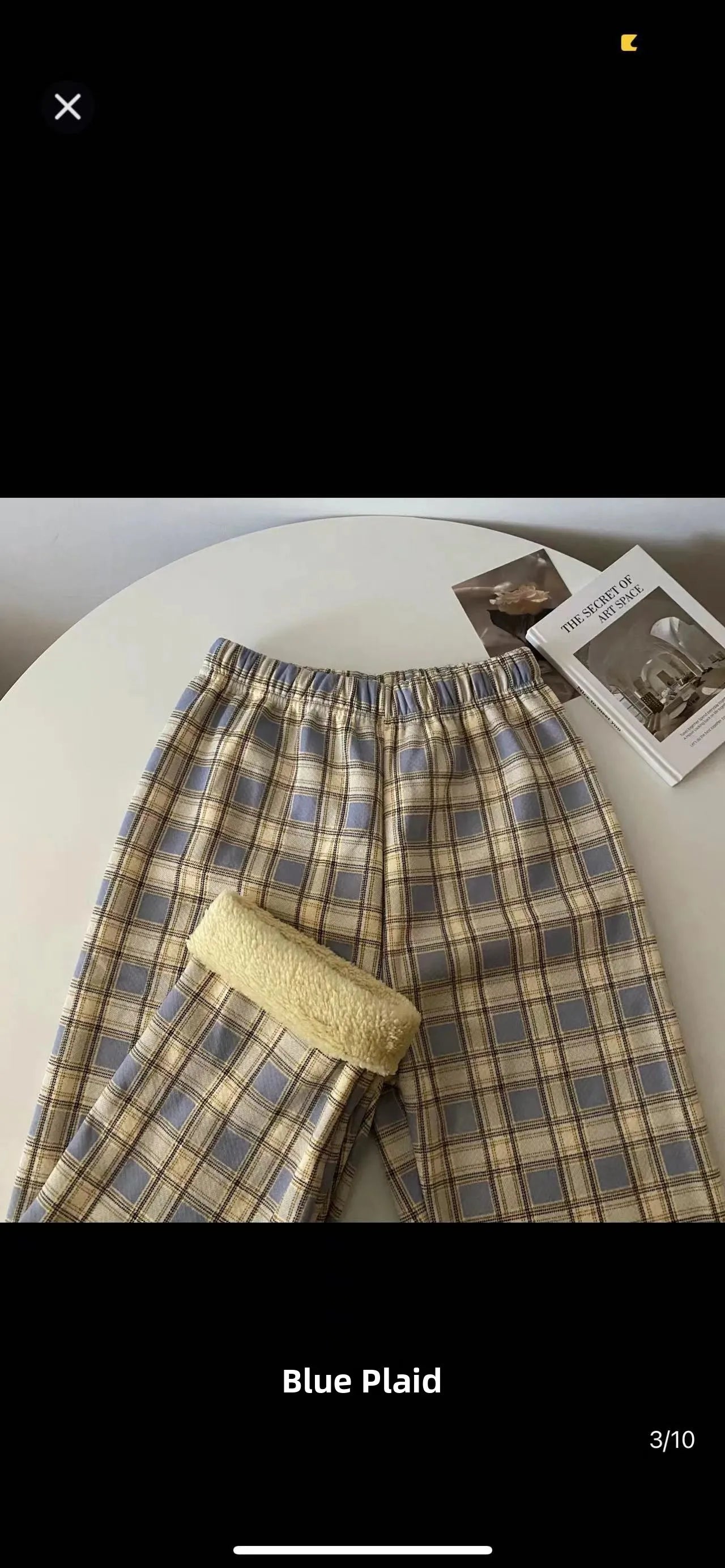 High Waist Straight Leg Pants Women's Autumn Winter Thickened Fleece Lamb Velvet Plaid Pants Loose Wide Leg Casual Trousers