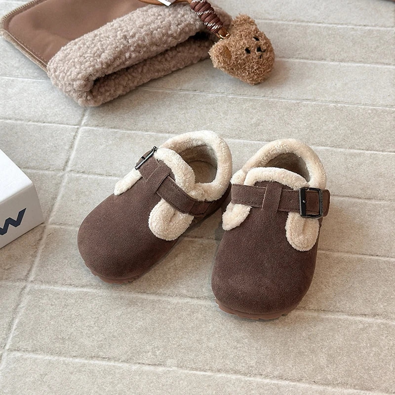 Children's Cotton Shoes Old Yellow Padded Thickened Boys Girls Bir Casual Shoes Khaki Soft Non-slip Kids ken Fashion Boots