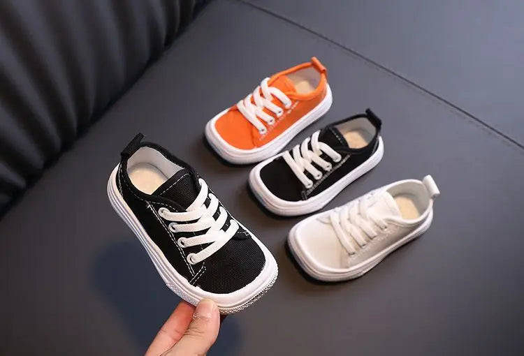 Kids Non-slip Comfort Sneakers Shoe Toddlers Tennis shoesChildren Sport Canvas Shoes Lace-up Girls Flat Boys Casual Shoes