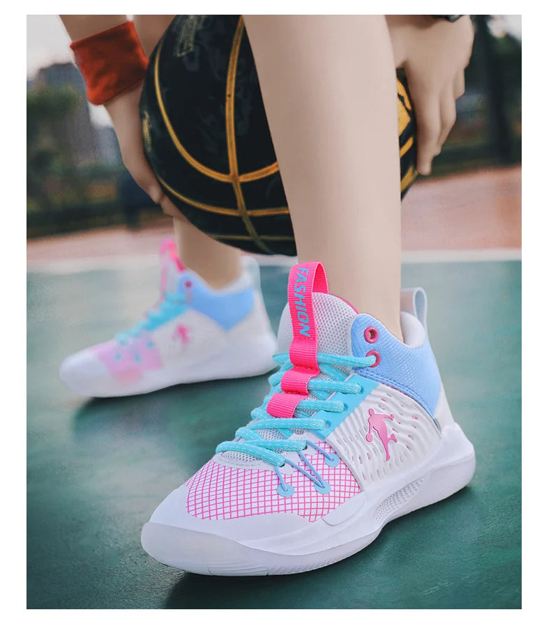 Brand Basketball Shoes For Kids Sneakers Non-Slip Cushion Boys Basketball Sneakers Sports Shoes Comfortable Children's Sneakers