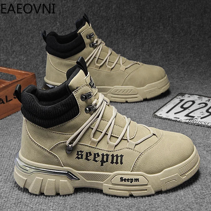 Boots for Mans Tooling Boot Keep Warm Easy To Clean Trendy All-match Crush Resistant Outdoor Shoes British Style New Arrival