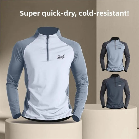 Quick Dry Long Sleeve Men's Training Top Half Zip Running Cycling Fitness Sport T-Shirt Comfortable Breathable Lightweight