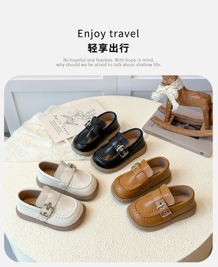 Kids Leather Shoes Autumn 2025 New Korean Edition Girls' Princess Shoes Little Girls' Baby Soft soled Casual Shoes Size 21-30