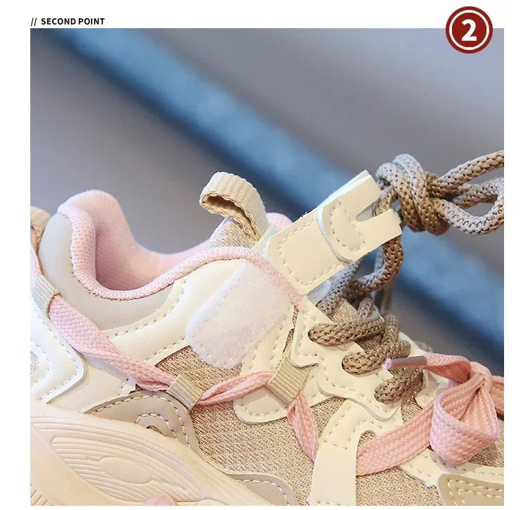 Kids Sneakers for Girls Fashion Sports Shoes for Toddlers Breathable Non-slip Children School Running Shoes for Boys Versatile