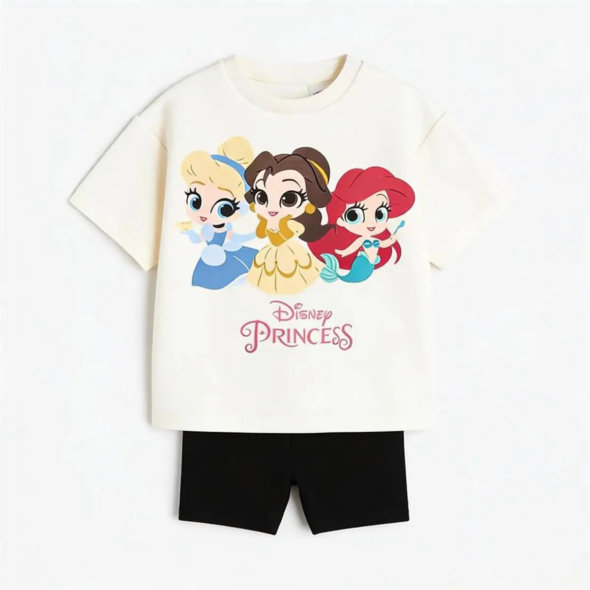 Girls Clothing Minnie T-shirt Solid Color Shorts 2pcs Cartoon Tees Leggings Casual Fashion Wear Short-sleeved Tracksuits For Kid