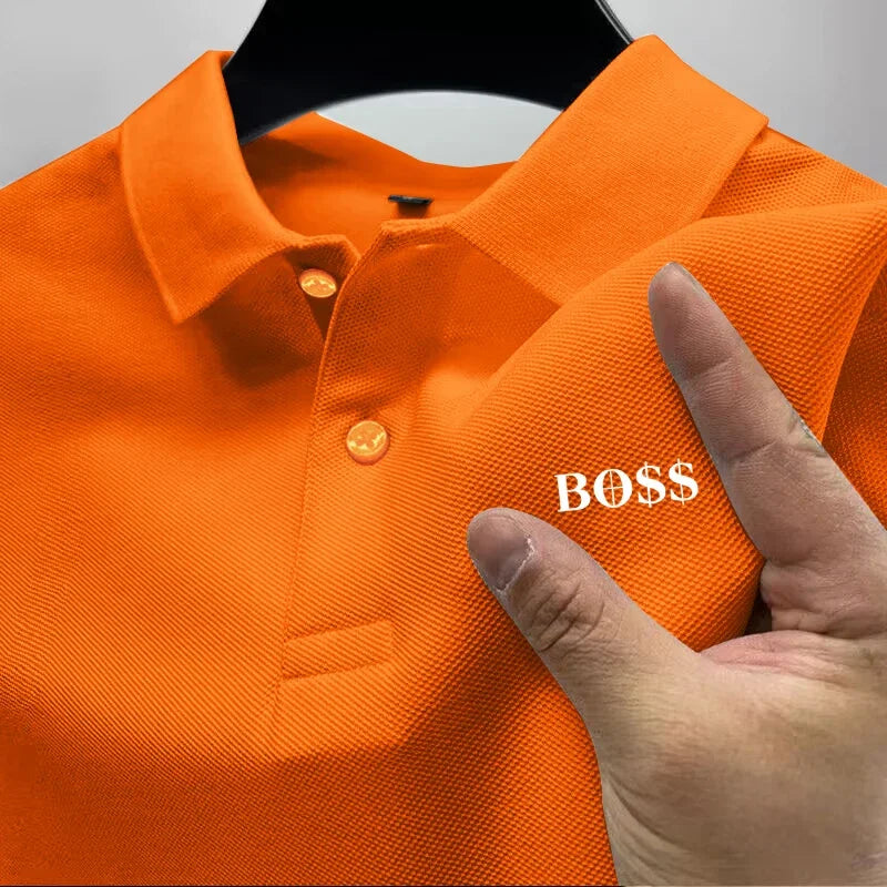 Men's Short Sleeve Polo Shirt, Quick Dry, Breathable, Casual, Stylish, Business, Sports, Summer, High, New, 2025