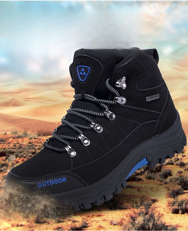 High-top Boots Men Outdoor Anti-slip Thick-soled Comfortable Ankle Boots Men Breathable Shock-absorbing Casual Hiking Shoes Men