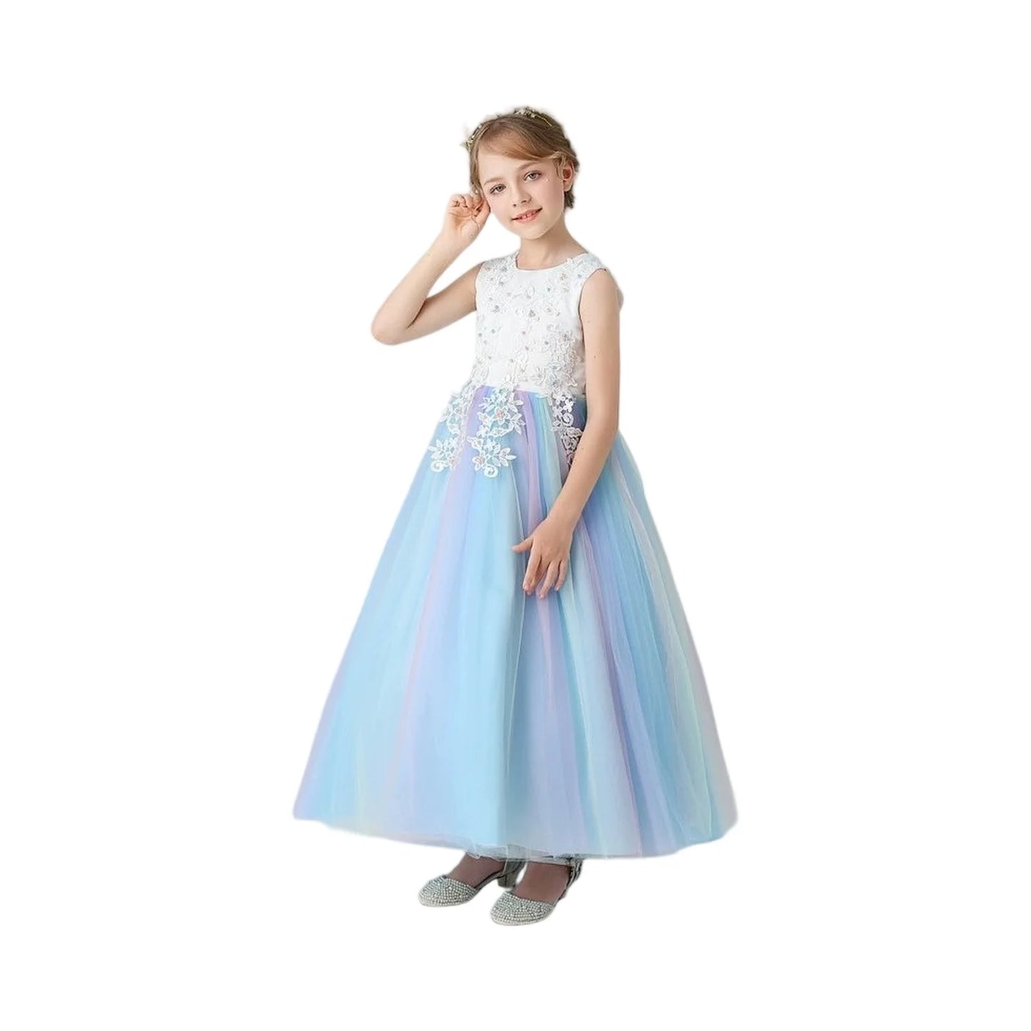 Kids Dresses For Girls Lace Dress Gown Princess Clothes Children Formal Evening Party Flower Girls Wedding Vestidois