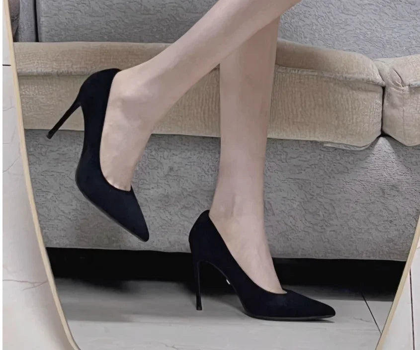 Women Shoes 2023 New Women Pumps Suede High Heels Shoes Fashion Office Shoes Stiletto Party Female Comfort Women Heels