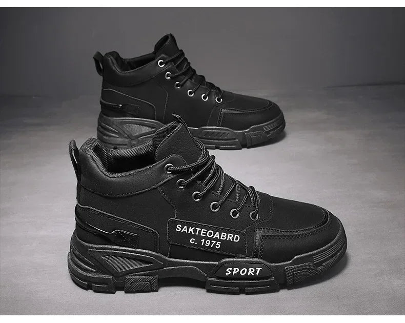 Shoes Man High Top Boots Comfort Botas Outdoor Fashion Desert Shoes Men's Platform Work Boot Wear-resistant Hiking Boot