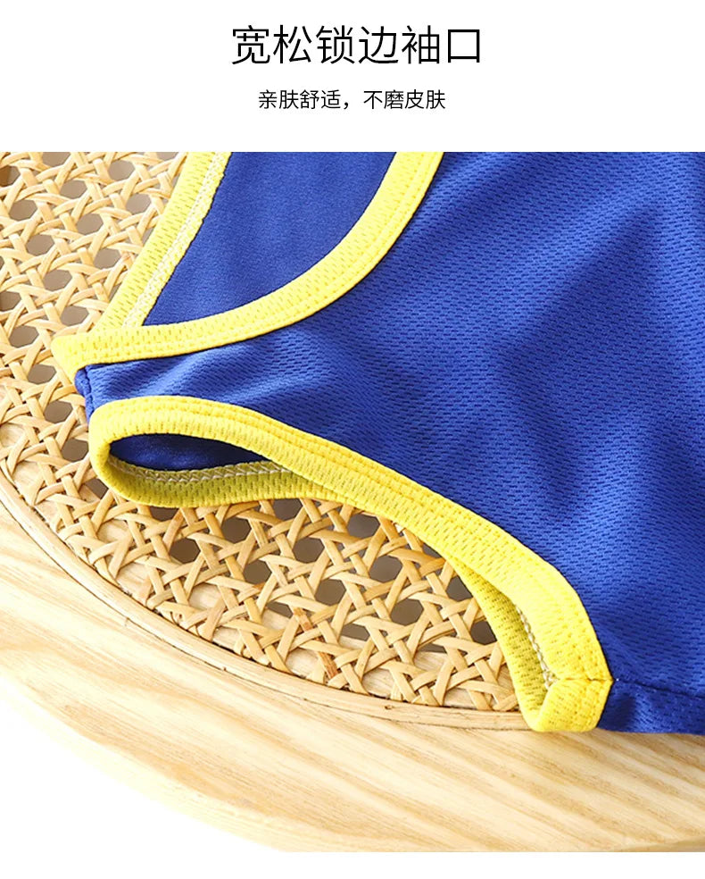 Kids Sports Set for Boys and Girls Baby Basketball Jersey Summer Mesh Tank Top Shorts Quick Dry Set Summer Sportswear