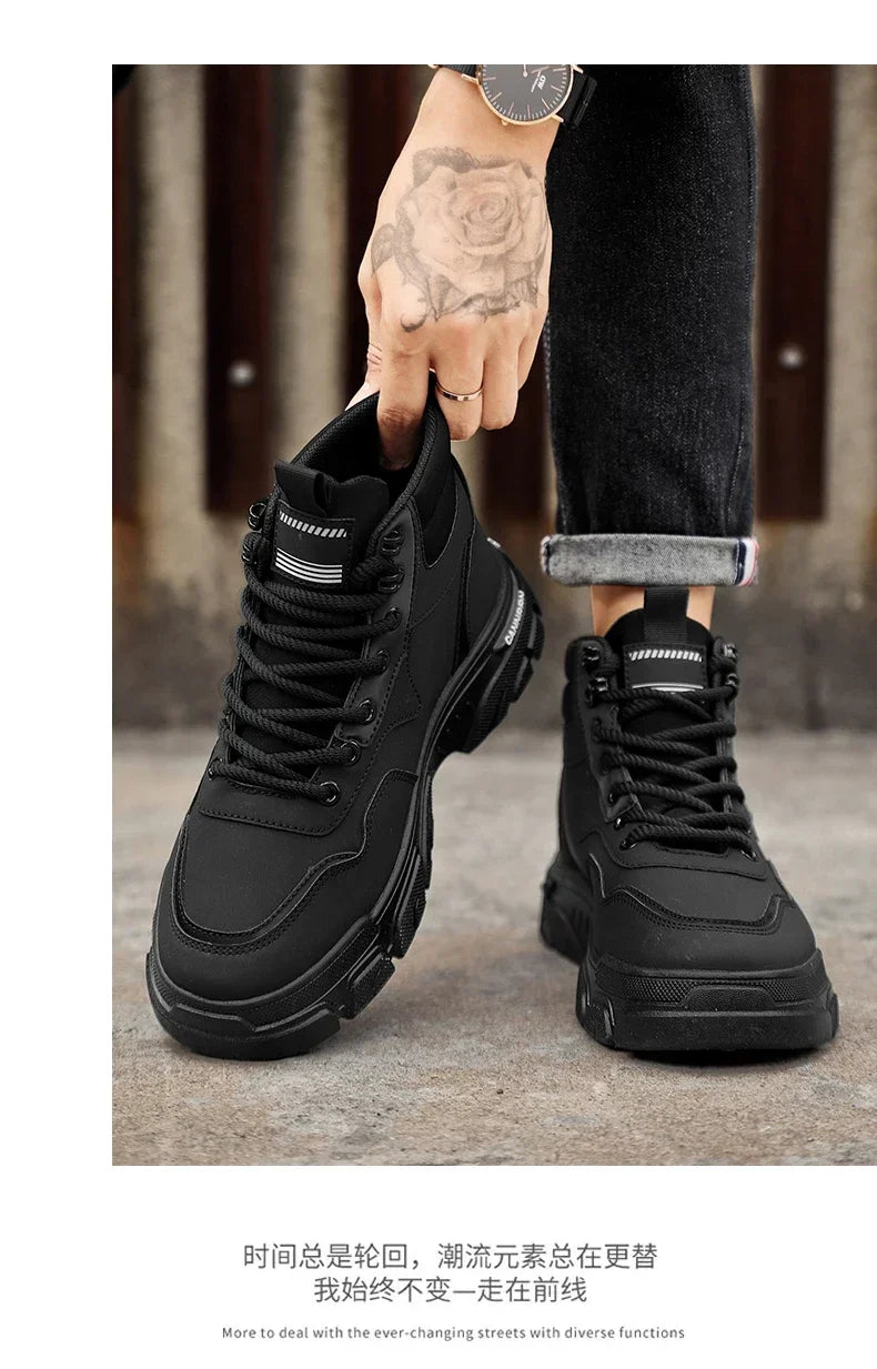 2025 autumn new breathable work boots for men, anti slip, wear-resistant, safety shoes, casual and comfortable sports shoes