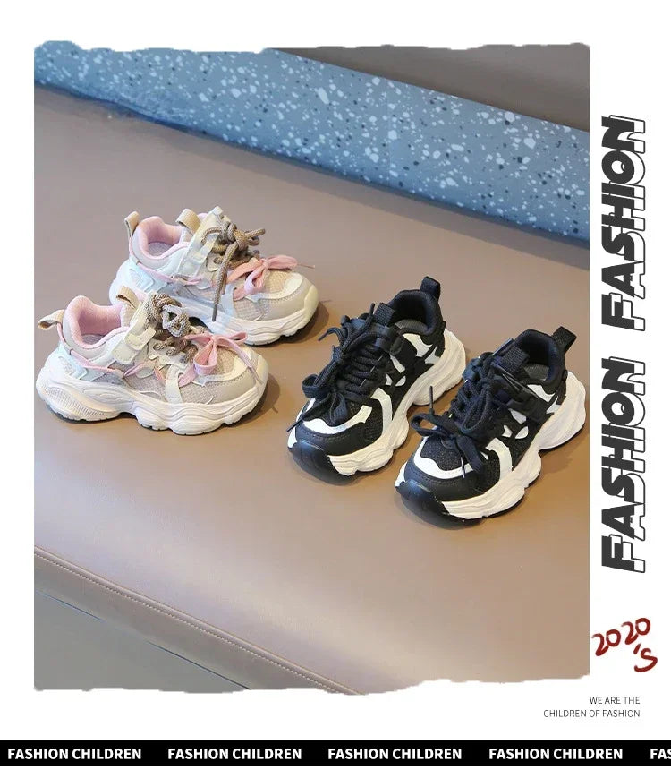 Kids Sneakers for Girls Fashion Sports Shoes for Toddlers Breathable Non-slip Children School Running Shoes for Boys Versatile