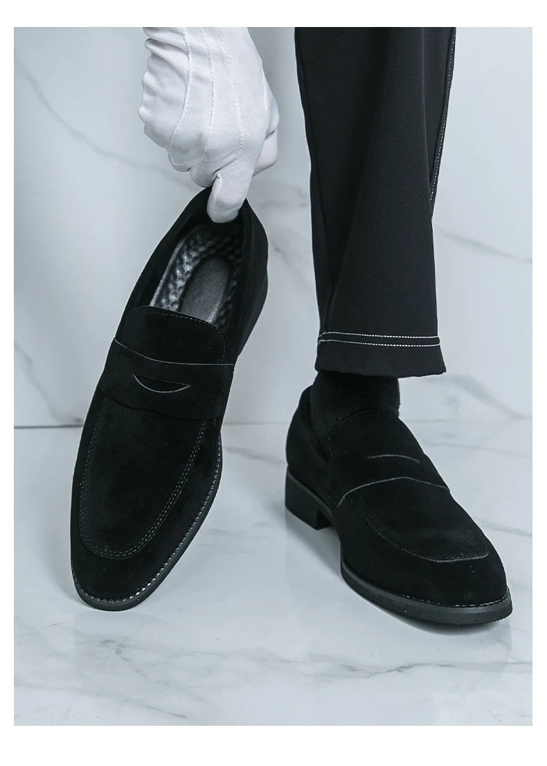 Classic Casual Leather Shoes For Men High Quality Social Shoes Men Fashion Slip On Flat Business Men's Loafers